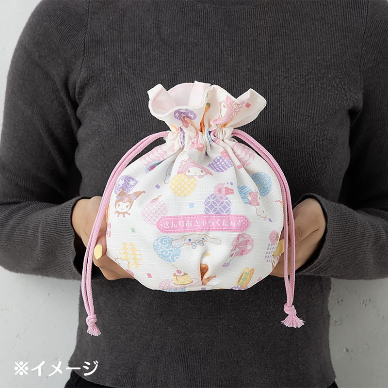Sanrio 570125 Sanrio Characters Drawstring Bag (Nagami Pastel)