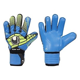 uhlsport ELIMINATOR SUPERSOFT Gloves, Black/Blue/Power Green, 10.0, 100017001