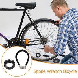 Mulapucher Bicycle spoke wrench, bicycle tyre change tool, bicycle spoke wrench made of steel, for bicycle, bike (black)