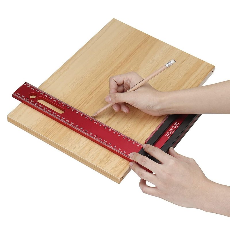 Woodworking Square 300x200mm L Shape Aluminum Alloy Framing Square with