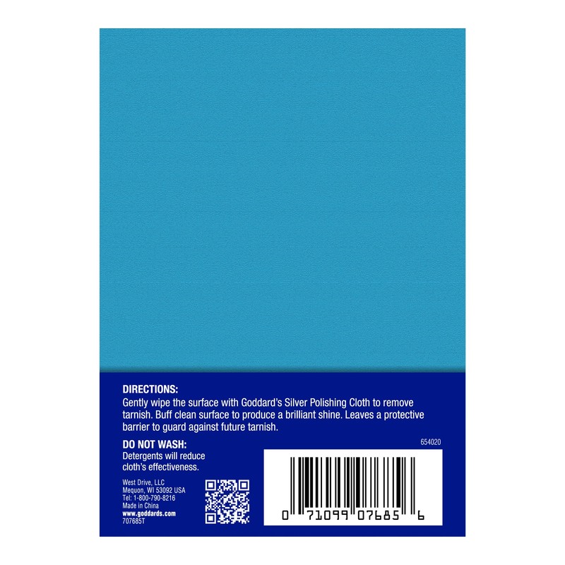 Goddard's Silver Polishing Cloth for Jewelry, Remove Tarnish on Plated