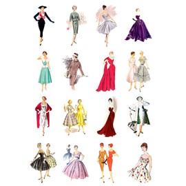 Decoupage Paper Pack (10sheets A4 / 8"x12") Vintage Fashion Fifties FLONZ Vintage Paper