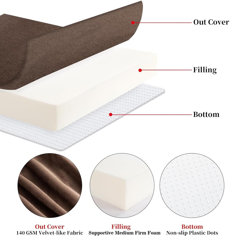HOMBYS Foam Recliner Chair Cushions for Elderly, 4" Thick Chair
