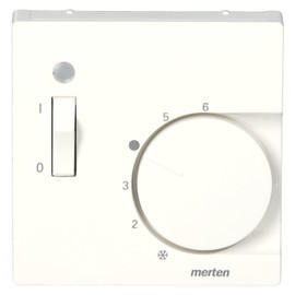 Merten 534819 Central plate for room temperature control insert with switch, polar white glossy, System M