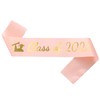 Tbay 2025 Rose Gold Graduation Sash Gold Glitter Letter “Class