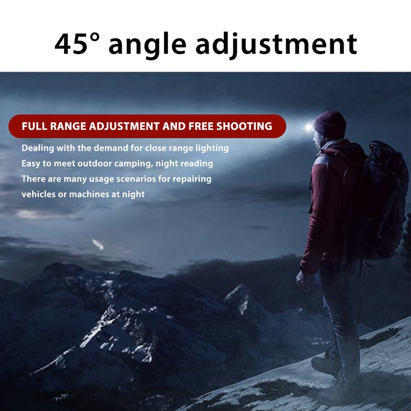 Head Mounted Camera Portable Gesture Sensor Light 1800mAh 45° Angle