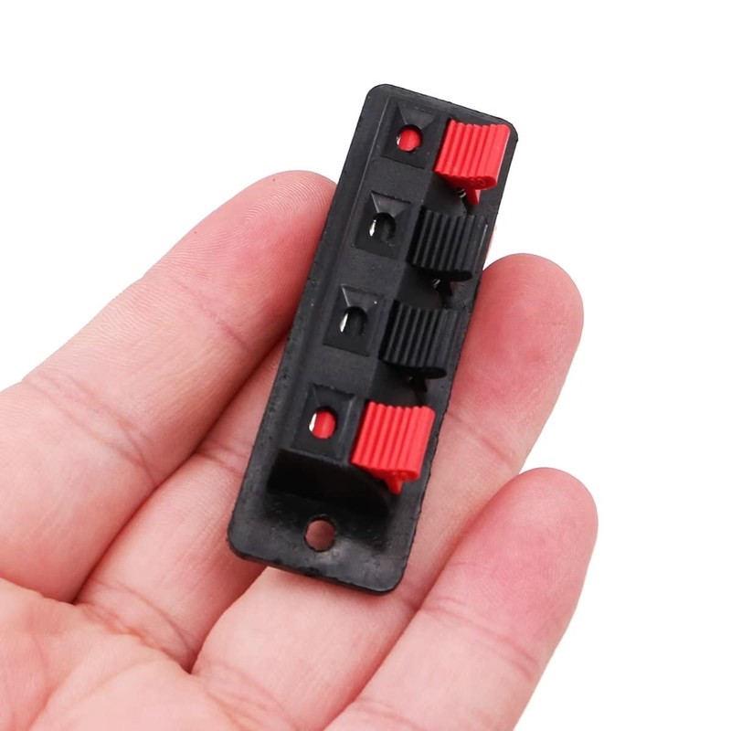 WANGCL 4pcs 4 Way Speaker Terminal Connectors Terminal Block Spring