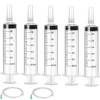 5 Pcs Syringes 60ML Plastic Syringe with Sealing Cap Feeding