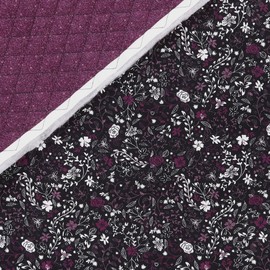 Mook Fabrics Double Faced Quilted Cotton (43'' Wide), Faux Metallic Italian Plum Cut by The Yard