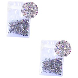 Baluue 2sets Shiny Nail Gems Mixed Colors Ab Crystal 3D Rhinestones Nail Art Decor Flat Back Ss10ab 1440pcs*2