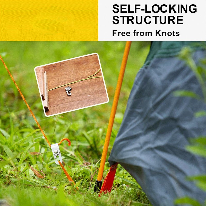 4PCS Automatic Lock Hook Self Locking Easy Tighten Rope Kit
