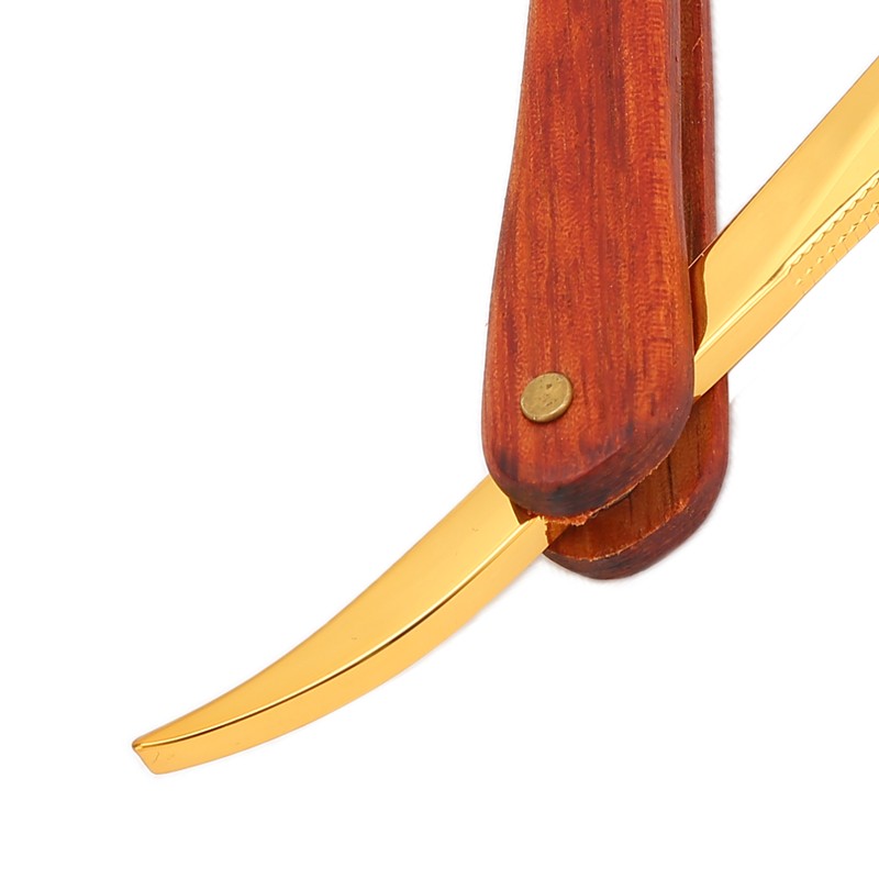 Old Style Straight Razor Rosewood Handle Straight Edge Barber Razor