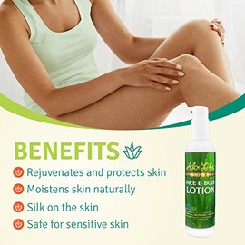 Aloe Life- - Loción facial y corporal, fórmula concentrada, hidrata la piel seca, contiene antioxidantes, minerales y
