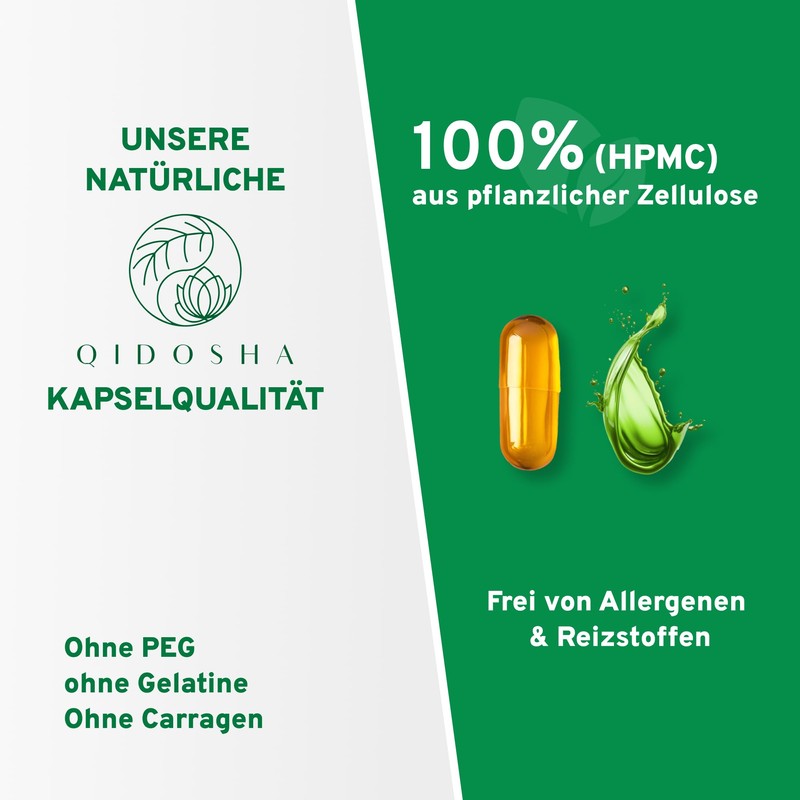 QIDOSHA Omega 3 Algae Oil Capsules Plus Vitamin D3 and