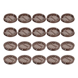 QUARKZMAN 24 Stück 60mm/2,36" Runde Soffit-Luftschlitze, Kunststoff-Soffit-Luftschlitzabdeckung, Runder Maschenloch-Lamellen für Badezimmer Küchenschrank Kleiderschrank, Dunkelbraun