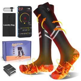 Heated Socks for Men Women 5000mAh Rechargeable with APP Control Washable Full Sole Heating Electric Heating Socks for Hunting, Skiing,Hiking