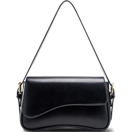 Shoulder Bag for Women Trendy Purse PU Leather Hobo Handbags Clutch Saddle Bag with 2 Removable Stra (black)