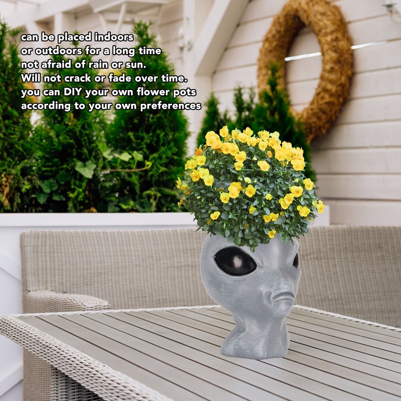 Alien Flower Pot Head Planter Pot Cute Resin Succulent Planter