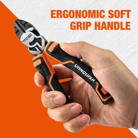 VANQUISH 6 Inch Diagonal Cutting Pliers High-Leverage Wire Cutters with Non Slip Handle (3169)