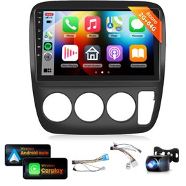 8Core 2G 64G Android Car Stereo for Honda CRV 1997-2001 Radio with Wireless CarPlay Android Auto DSP 46EQ Podofo 9inch 1280x720P IPS Touch Screen Bluetooth5.0 GPS WiFi AHD IP67 Backup Camera