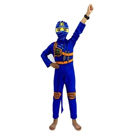 laughZuaia Kids Red Green Blue Ninja Pretend Play Costumes Cartoon Kai Lloyd Jay Fancy Dress Up Jumpsuit Outfits (110, Jay)