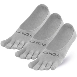 OrrinSports Toe Socks No show Socks Women Low Cut Invisible Running Socks Non-Slip Ankle Socks 3 Pack Liner Five Finger Socks