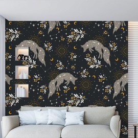 COKCOKR Fox Wallpaper,17.71" x 118.1" Self Adhesive Removable Wallpaper Waterproof Contact Paper Decorative Vinyl Wall Paper for Bedroom Living Room
