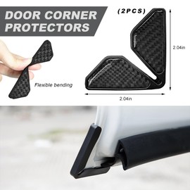 DXNQ - 2 protectores de esquina para puerta de coche, protector de borde de puerta de coche, fibra de carbono real anticolisión, protector de esquina autoadhesivo decorativo, accesorios exteriores del