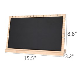 SWTOOL 15.5"x8.8" Horizontal Necklace Jewelry Display Stand with Leather Soft Mat Wood Necklace Pendant Chain Jewelry Tabletop Display Storage Holder for Vendors Exhibitor Craft Shows