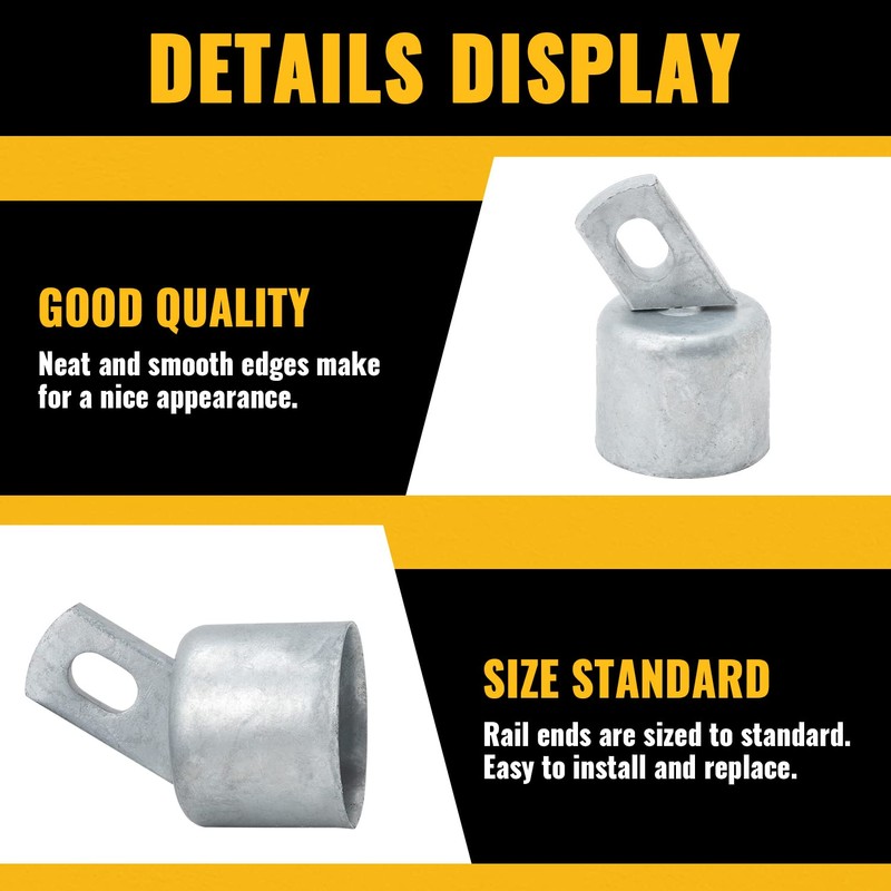 VIVIDA 1-5/8" Top Rail End for Chain Link Fence, Rail