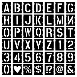 42 Piece Letter Stencil Set, 5 cm Reusable Letters Numbers Sign Stencils Alphabet Stencil for Wooden Signs Painting DIY and Crafts