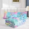 Datura home Bedding Comforter Set Rainbow Scales Mermaid Printed Pattern