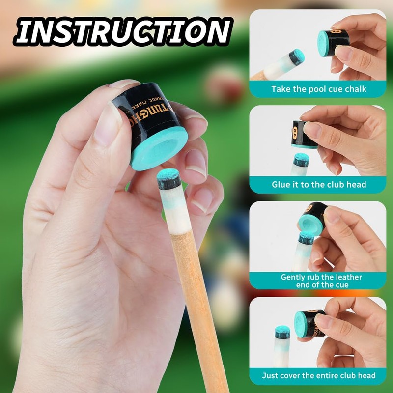 flintronic Billiard Chalk, 6 Pieces Snooker Chalk, Pool Cue Cube,