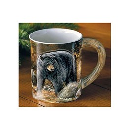 Wild Wings 8955712275 Autumn Streamside Black Bear Sculpted Mug, 16 oz