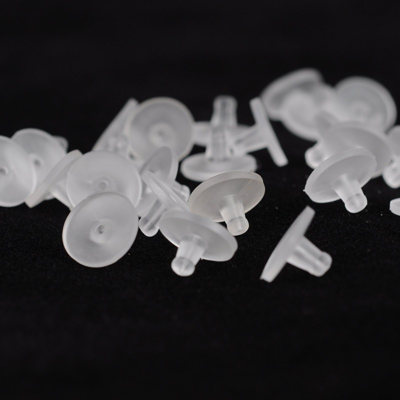 GoProver 100 Pack Earring Backs Earring Stoppers Clear Rubber Bullet