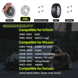 Customadeonly 4x114.3 Forged Hubcentric Wheel Spacers 35mm (2pcs) – Compatible for Nissan 240SX, 300ZX, Sentra, 240Z, 280ZX, Infiniti G20, M30 (66.1mm Center Bore, M12x1.25 Studs)