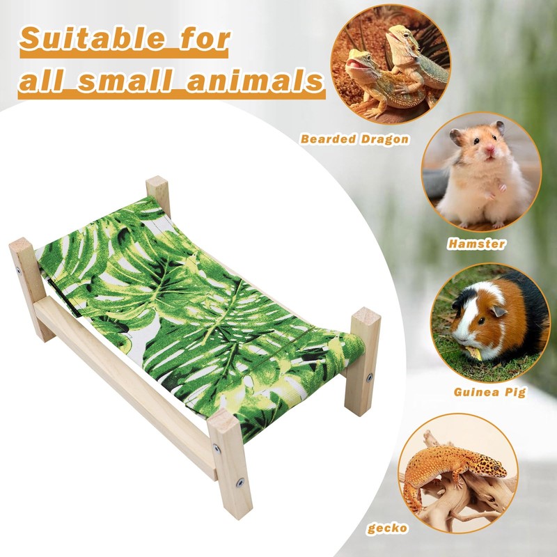 Bearded Dragon Bed, Wooden Reptile Sleeping Hammock, Bearded Dragon Tank