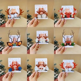 Cute Red Christmas Plush Hairpin & Headband for Women: Autumn/Winter Collection B3326 Red Fruit Branch Coffee Clip 20ea