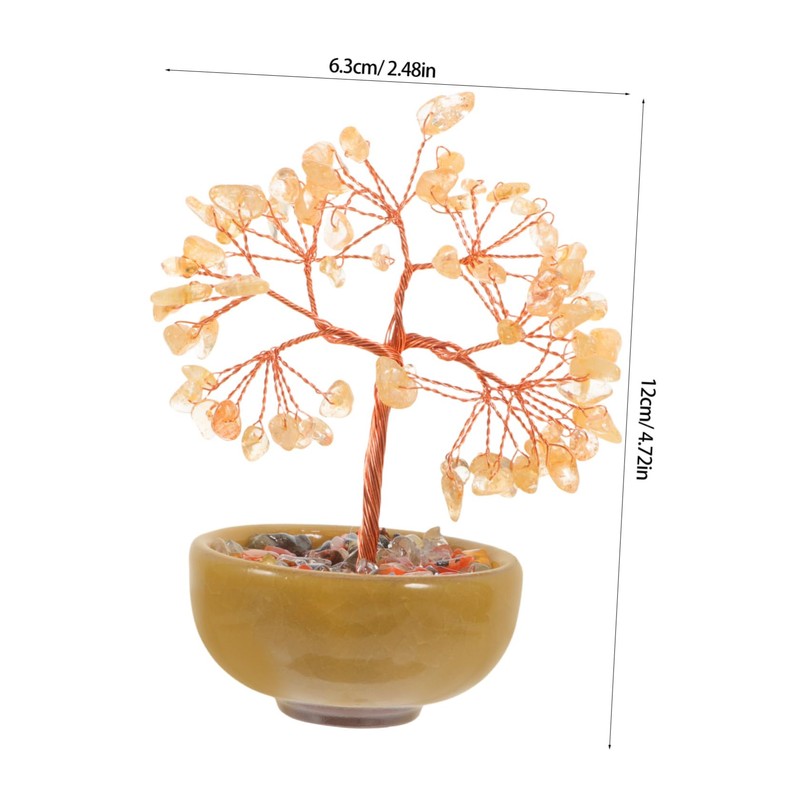 GRIRIW Chakra Crystal Tree Feng Shui Lucky Ornament Citrine Money