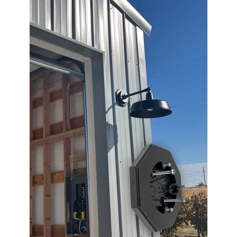 iMBAPrice IMBA-8161-BK-2 (2-Pack) Vertical Siding Lamp Octagon Mounting Kit with