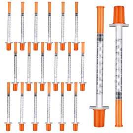 Pack of 20 1 ml Plastic Tube Syringes, Plastic Multi-Purpose Measuring Tools with Needle, Individually Packed for Liquid Measurement, Plant Watering, Laboratory Accessories