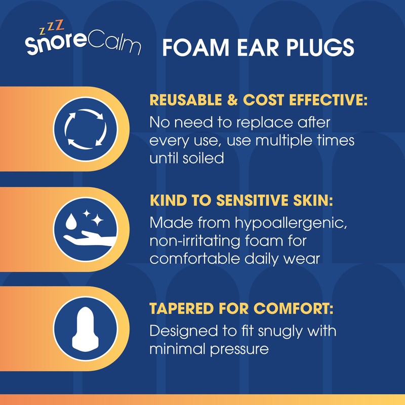 BSSAA Snore Calm Foam Ear Plugs for Sleeping | 5