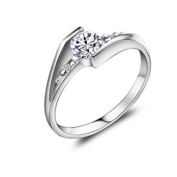 925 Sterling Silver Sparkling Cubic Zirconia Ring Design Jewellery Size