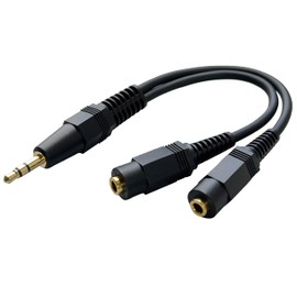 Fuji Parts 3.5mm Stereo Mini Plug (Male) - 3.5mm Stereo Mini Jack (Female) x2 Stereo Distribution Cable 0.1m FNT-612