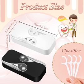 4 Pcs Portable Floss Dispenser Travel Dental Floss Case Tooth Picks Flossers Refillable Floss Pick Dispenser Floss Pick Holder Travel Floss Organizer with Dental Floss for Women Men Teeth Cleaning