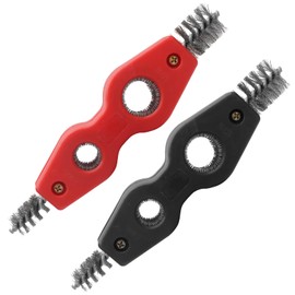 BokWin 2PCS 4-in-1 Copper Tubing Brush Copper Pipe Cleaner Tool，Steel Bristles, Deburring Brush Cleans Inside and Outside Wire Brush for Plumbing Installation, Soldering, Copper Pipes, Brazing