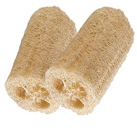 HealthGoodsIn - Esponja de baño natural de lufa orgánica, juego de 2 esponjas exfoliantes para baño, esponja de lufa cultivada naturalmente (juego de 