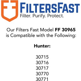 Filters Fast FF 30965 Compatible Replacement for Hunter 30965 HEPAtech Tower Air Purifier Filter, Air Cleaner Pre-Filter 17.5x6.5x2 inch