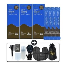 Seed B Water Dye Season 2 Premium Gray Cover Medium Brown 4 servings x 3 boxes + dyeing tool / 씨드비 물염색 시즌2 프리미엄 새치 커버 미디엄 브라운 4회분x3박스+염색도구