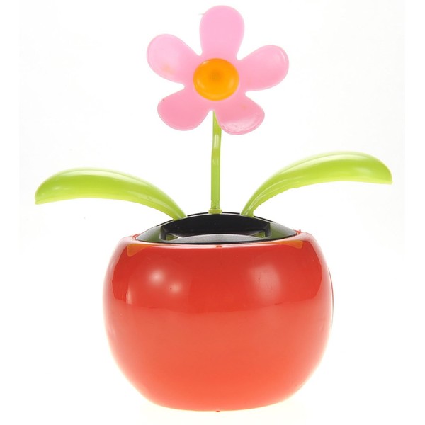 PowerTRC Solar Powered Dancing Flower | Desk, Window, Or Car Decoration Gift Toy | No Batteries Required | Fun Swinging Solar Flower